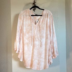 NWT Torrid pink tie dye peasant top size 0